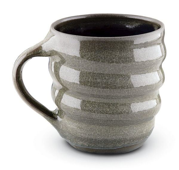 Joe Thompson's Snowflake Crackle Mug with a pulled ?-shaped handle.