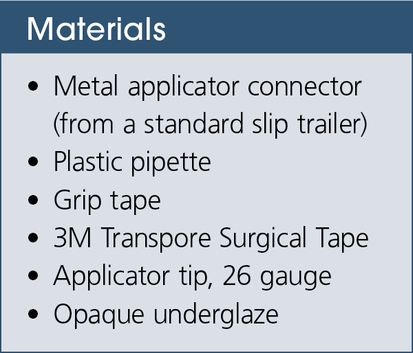 Fine-line applicator materials list