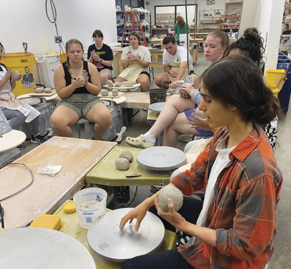 14 Sara Alfieri, graduate student at the University of Nebraska, demonstrating for a class at Penn State University.