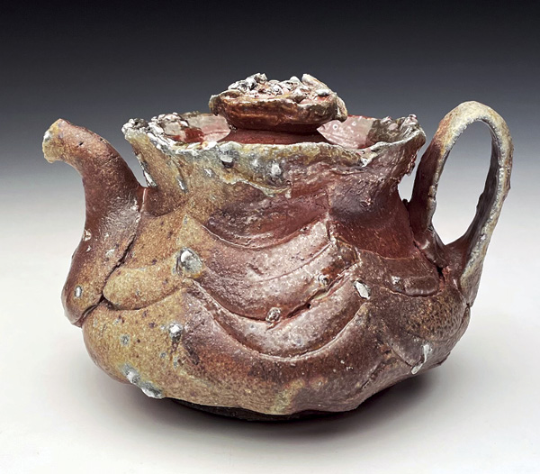 4 Jenna Schmidt’s teapot, 4 in. (10 cm) in height, soda-fired brown stoneware, 2023.