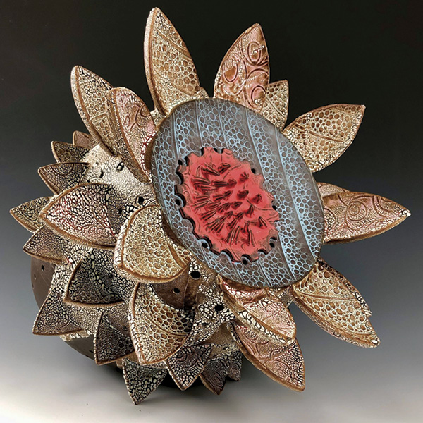 5 Darlene Pratt’s Inkling, 20 1/2 in. (52.1 cm) in height, black stoneware, underglazes, glaze, fired in oxidation to cone 5, 2023.