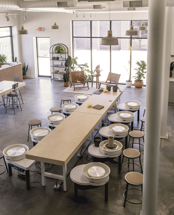 5 A view of HTX Clay’s downstairs workspace.
