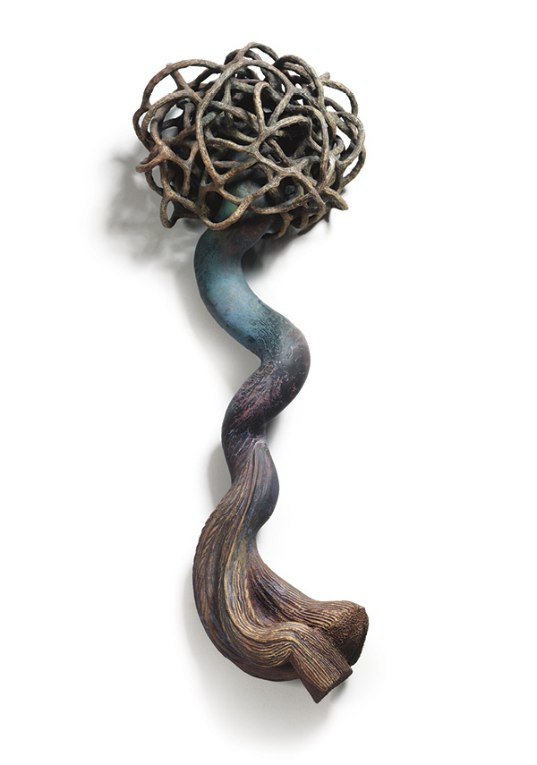 3 Syd Carpenter’s A Snake without a Head is Just a Rope, 4 ft. 9 in. (1.5 m) in height, earthenware, glaze, 1994. (Philadelphia Museum of Art: Purchased with funds contributed by The Women’s Committee and the Craft Show Committee of the Philadelphia Museum of Art, 1995-19-1 © Syd Carpenter.) Photo: Jack Ramsdale.