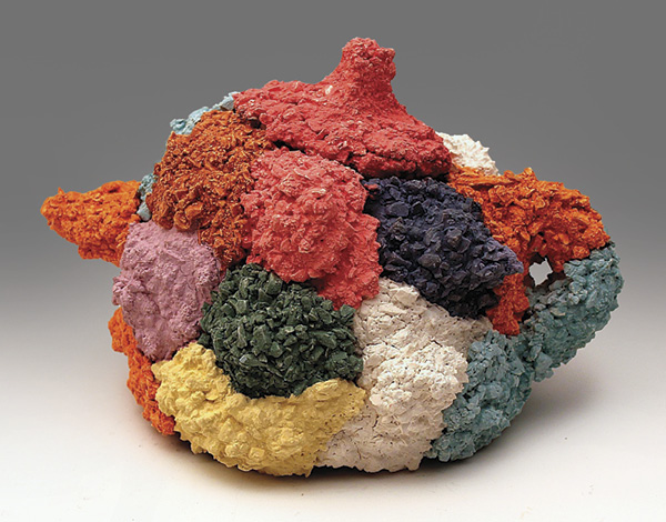 4 Robert Kokenyesi’s Coral Reef Teapot No. 1, 6 in. (15.2 cm) in height, low-fire ceramic, 2025.
