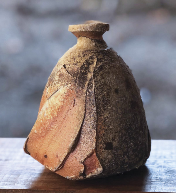 Newest Wood Fired Stoneware Tokkuri Sake Pitcher with Shino Glaze