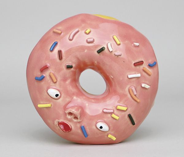 2 Nikki Lau’s Donut Pink, 3 in. (8 cm) in width, ceramic, 2023. Photo: The Clay Studio.