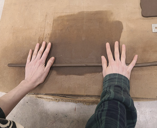 3 Roll out a coil long enough wrap the perimeter of your cut slab.