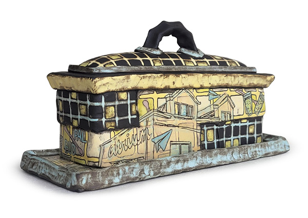 Autumn McKay's Bud, Pal?, 7 in. (17.8 cm) in length, mid-range clay, terra sigillata, semi-glossy clear, fired to cone 5 in an electric kiln.