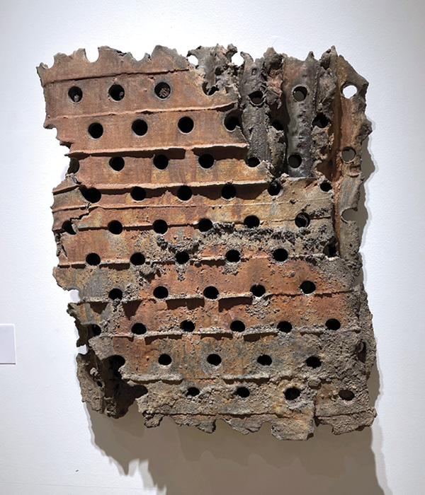 2 Scott Parady’s Cross Roads, 28 in. (71.1 cm) in height, wood-fired stoneware, 2023.