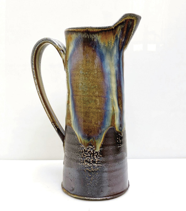 8 Justin Rothshank's stoneware pitcher, 13 in. (33 cm) in height. Fired for 95 hours with local hardwoods in the final firing, April 2024. Photo: Justin Rothshank.
