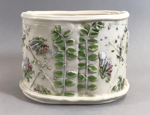 4 Sue Dunne’s May Garden, 4 in. (11 cm) in height, white earthenware.