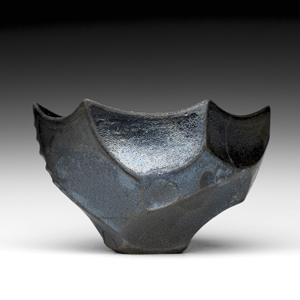 1 Bowl, 4 in. (10.2 cm) in width, wheel-thrown and altered iron-rich stoneware, Red Art Flashing Slip, wood fired to cone 9/10 and reduction cooled, 2023.