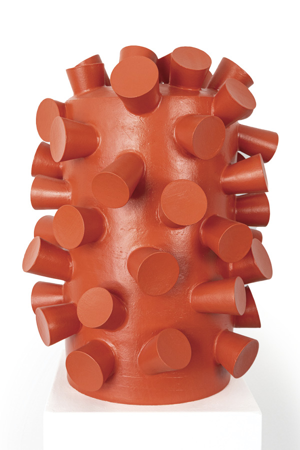 2 Austin Coudriet’s Reach, 27 in. (68.6 cm) in height, stoneware, underglaze, fired in oxidation to cone 6, 2023.