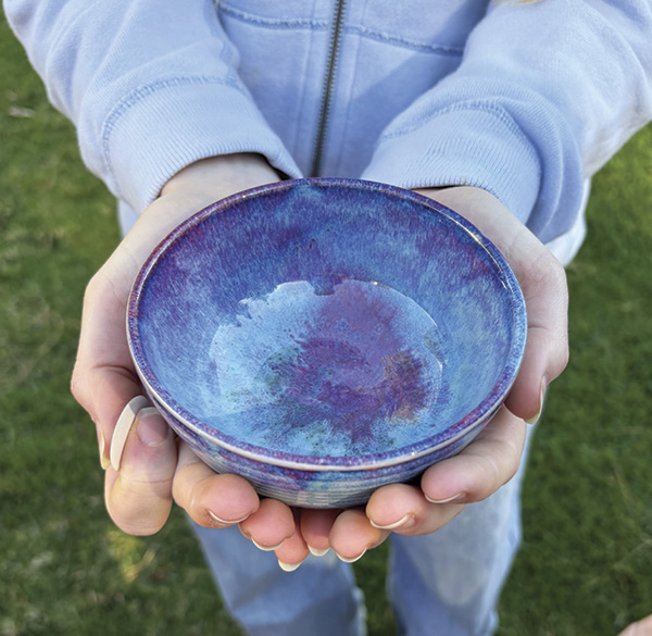 4 One fire survivor’s selected Eaton Up^ 1.7.25 bowl, ready to fill for nourishment of their body and soul.