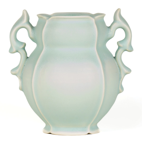 2 Chance Taylor's Winged Gourd Vase, 8 in. (20.3 cm) in height, porcelain, glaze, fired in oxidation to cone 6, 2025.