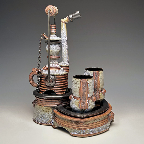 2 ony Borchardt’s bourbon set, 14 in. (35.6 cm) in height, high-fired stoneware, 2025.