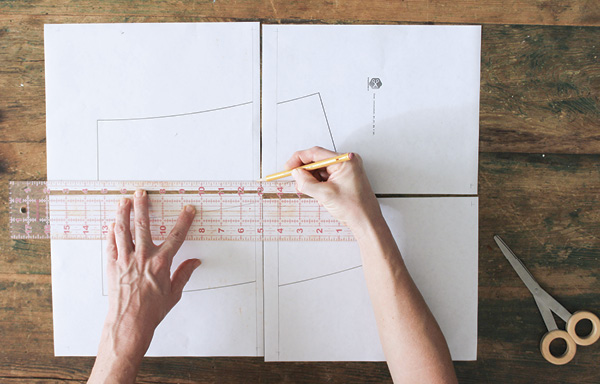 6 Using a ruler and pencil, connect the cut marks with a straight line.