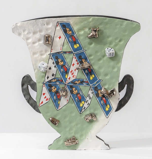 7 Sarah Allwine's Tulip Mania, 14 in. (36 cm) in height, ceramic, underglaze, 2022.