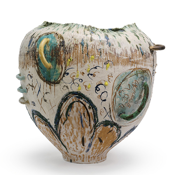 5 Jane Yang D’Haene’s Untitled, 24½ in. (62.2 cm) in height, stoneware, glaze, 2025. Photo: James K. Lowe.