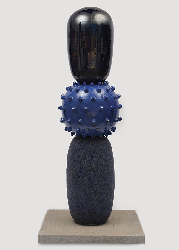 2 Theo Hirschfield’s Blue Stack, 4 ft. 7 in. (1.4 m) in height, ceramic, glaze, 2026. Photo: Yubo Dong.