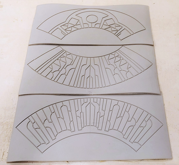 14 Set of conical slab mats for a pitcher.