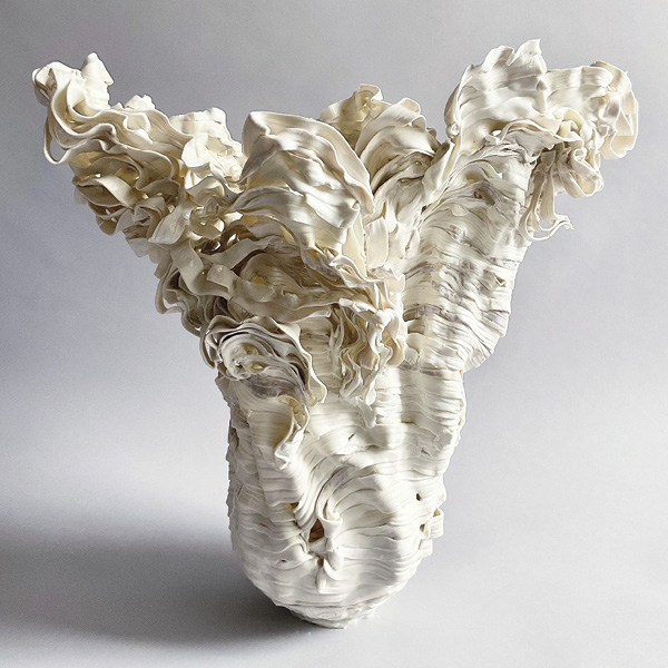 7 Susan Collett's Glint (Beacon Series), 22 in. (55.9 cm) in height, porcelain, glaze, fired multiple times, 2025.