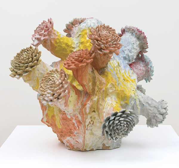 Matt Wedel’s Flower Tree, 25 in. (63.5 cm) in height, stoneware, 2022. Photo: Robert Wedemeyer, courtesy of L.A. Louver.