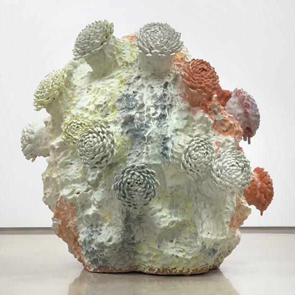 4 Matt Wedel’s Flower Tree, 3 ft. 8½ in. (1.1 m) in height, stoneware, 2023. Photo: Robert Wedemeyer, courtesy of L.A. Louver.