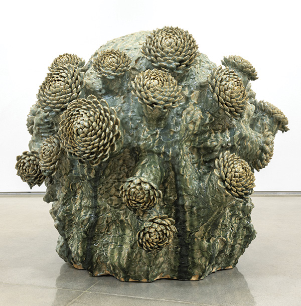7 Matt Wedel’s Flower Tree, stoneware, 4 ft. 3 in. (1.3 m) in width, 2025. Photo: Robert Wedemeyer, courtesy of L.A. Louver.