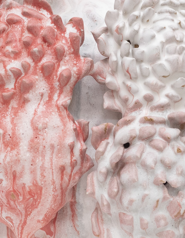1 Matt Wedel’s Flower Tree (detail), 12 in. (30.5 cm) in height, stoneware, glaze, 2025.
