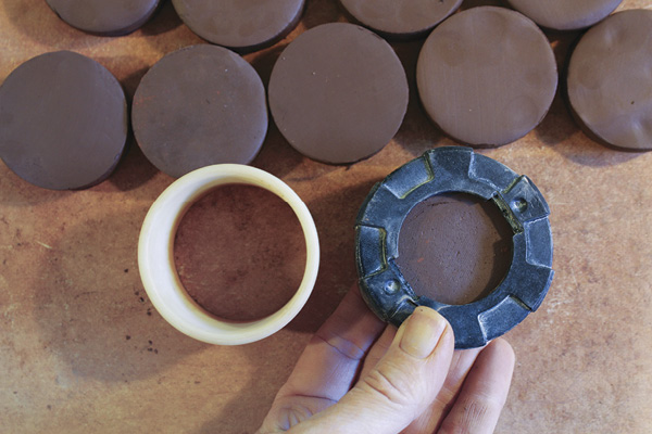 2 Select a round cutter slightly smaller than the interior diameter of the extruder cap.