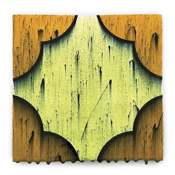 2 Mike Gesiakowski’s Façade #3, 16 in. (40.6 cm) in height, terra cotta, slip, underglaze, glaze, 2025.