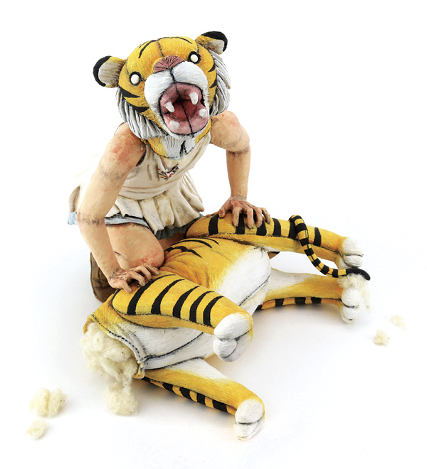 1 Kelsey Bowen’s The Borrower, 8½ in. (21.6 cm) in height, fired to cone 2, 2022.