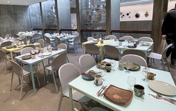 3 Louise Café with tables set for an event.