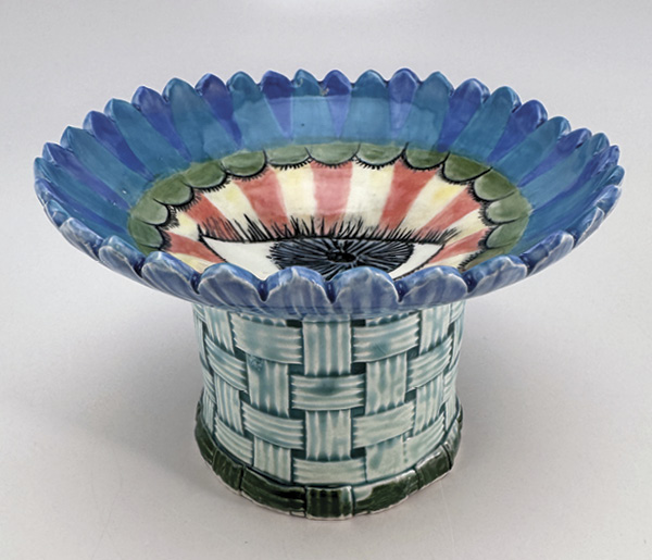 11 Louise Rosenfield’s I will not look away, 6 in. (15.2 cm) in diameter, handbuilt porcelain, mid-range firing, 2025.