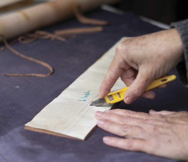 6 Cut a slit where a dart will be positioned, using the pattern as a guide.