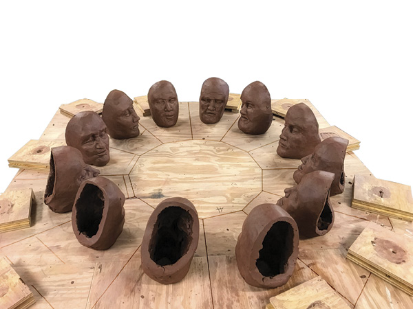 4 Arrangement of the dozen unfired heads.