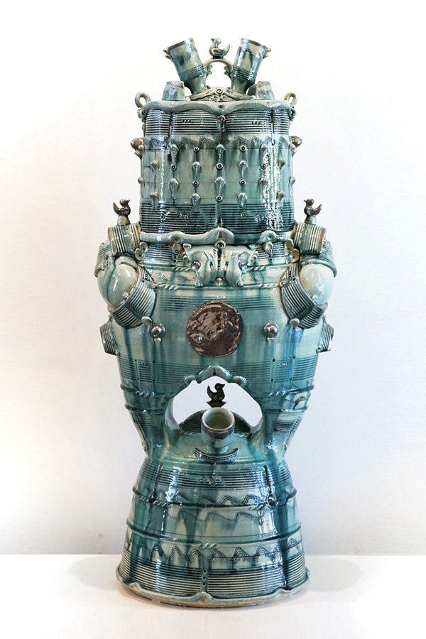 4 Hayun Surl’s Guardian 5, 4 ft. 2 in. (1.3 m) in height, ceramic, fired to cone 6, 2024.