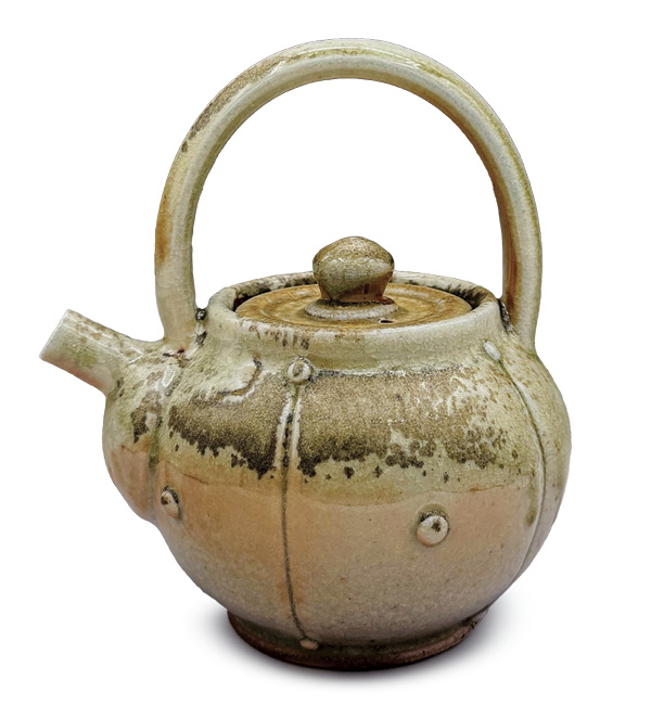 3 Mayumi Kiefer’s Shino Teapot, 7 in. (17.8 cm) in height, stoneware, fired to cone 10 in a wood kiln, 2026.