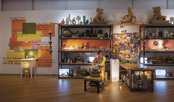 10 A recreation of Adler’s pottery studio, installed at the Museum of Arts and Design (MAD), New York, for the exhibition.