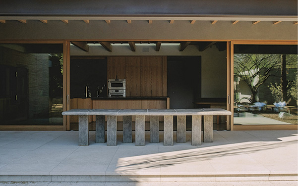 6 Kelsie Rudolph’s dining table, stoneware, glaze, 2026. Photo: Taylor Hoover.
