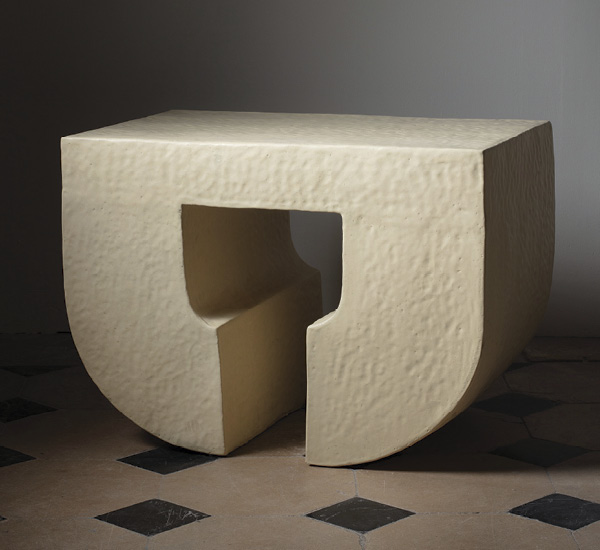 10 Kelsie Rudolph’s Yellow Stone Coffee Table, 16½ in. (42 cm) in height, stoneware, glaze, 2024. Work part of “Pierre” at Lefebvre & Fils. Photo: Anthony Girardi.