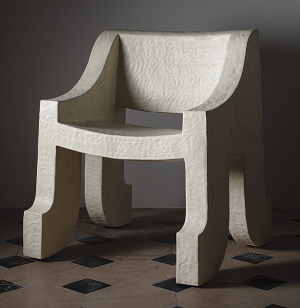11 Kelsie Rudolph’s chair, stoneware, glaze. Work part of “Pierre” at Lefebvre & Fils. Photo: Anthony Girardi.