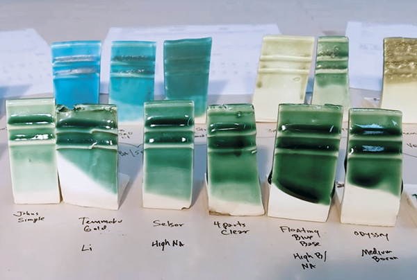 Example of various copper glazes. Researchers in South Korea recently demonstrated the potential of copper-glazed ceramic tiles to maintain long-lasting antibacterial efficiency. Credit: John Britt, YouTube (www.youtube.com/watch?v=XAhOnrUjlkI*).
