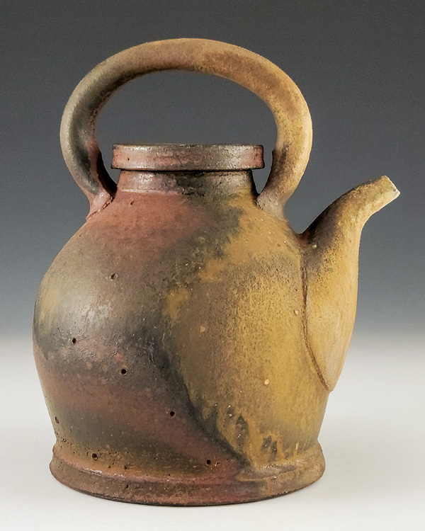 4 Josh Scott’s teapot, 7.8 in. (19.7 cm) in height, reduction-cooled stoneware, 2024.