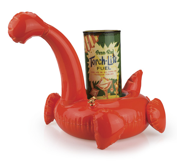 1 Brett Kern and Mitchell Spain’s Pool Floatie with Cup, low-fire slip-cast clay, mid-range slip-cast clay, glaze, decals.