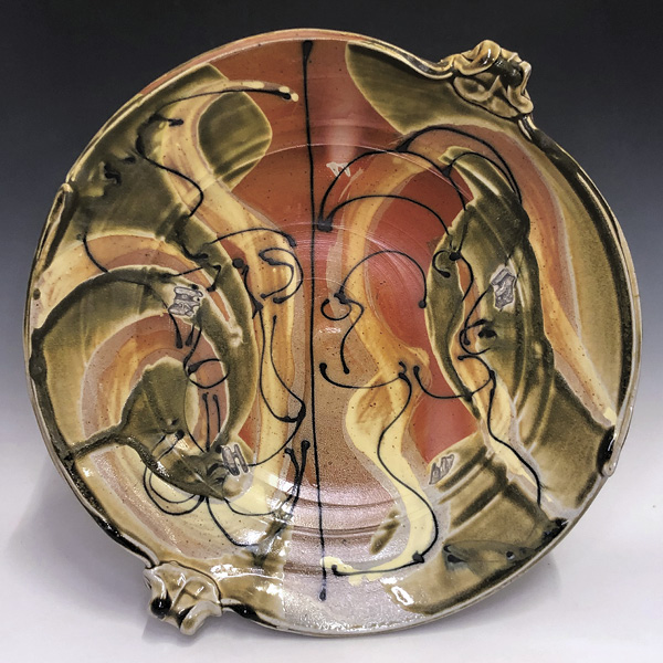 1 Josh DeWeese’s platter, 17 in. (43.2 cm) in diameter, stoneware, salt/soda glaze, fired in a wood kiln, 2025.