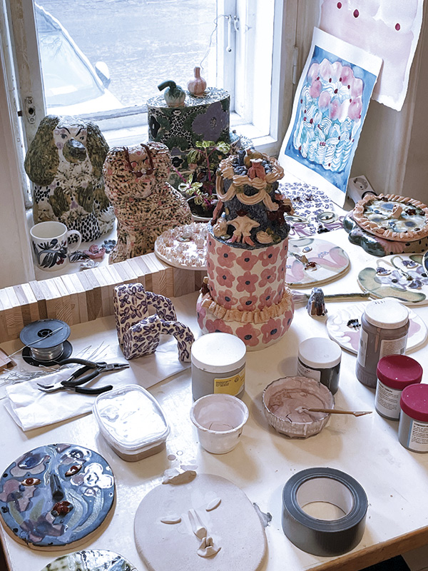 7 Process picture from preparing for “Tårta på tårta” solo exhibition. 2023.