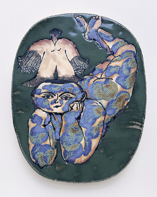 10 Loitering, 13¾ in. (35 cm) in height, stoneware, glaze, cobalt oxide, 2024.