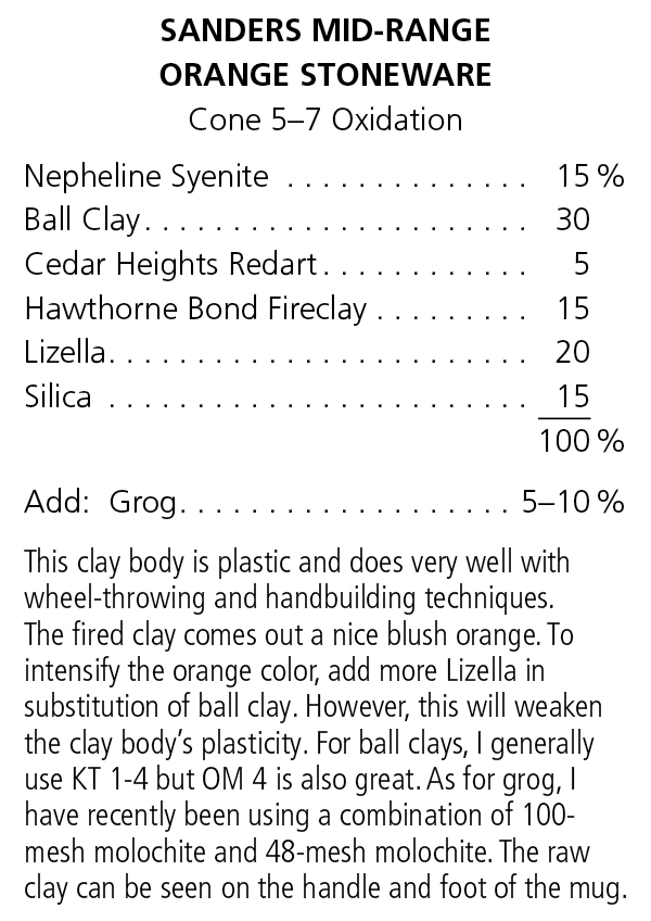 Sanders Mid-Range  Orange Stoneware